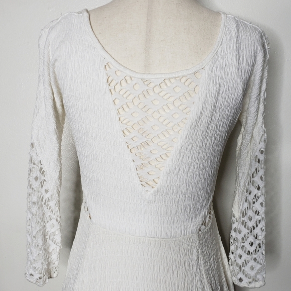 Free People To the Point Dress Snow Cut Out Lace White Seductive Bohemian Summer - Picture 10 of 16